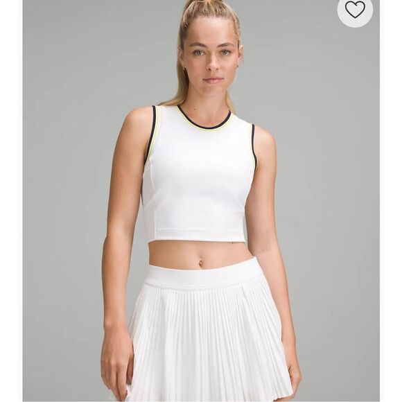 Lululemon Varsity Scoop-Neck Cropped Tennis Tank Top Medium Support, B/C Cup siz - Picture 1 of 5